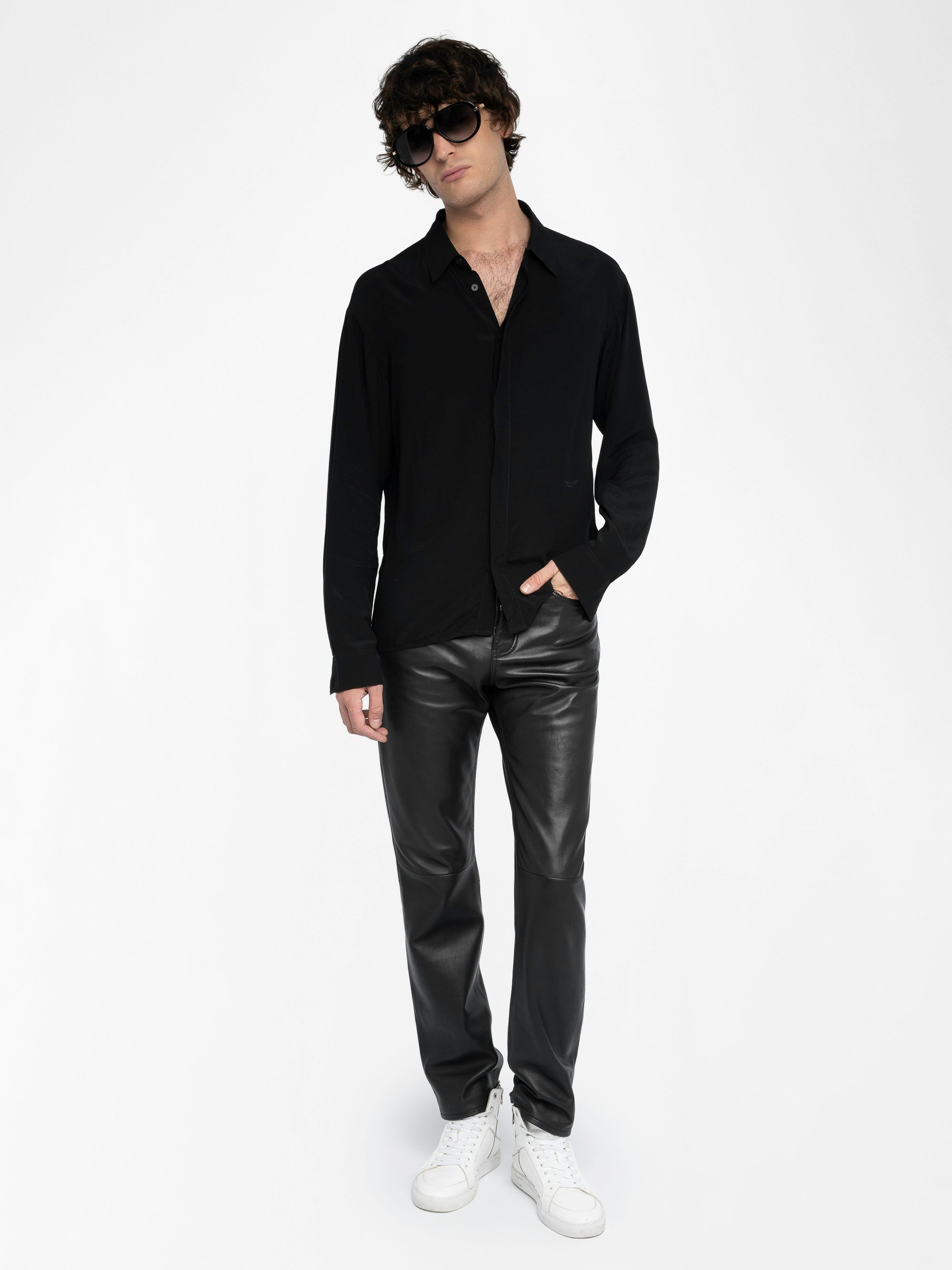 Tyric Shirt - Shirt in fluid and lightweight viscose, long sleeves and button closure.